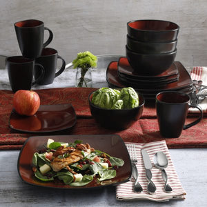 Gibson Home Soho Lounge Square Stoneware 16-piece Dinnerware Set