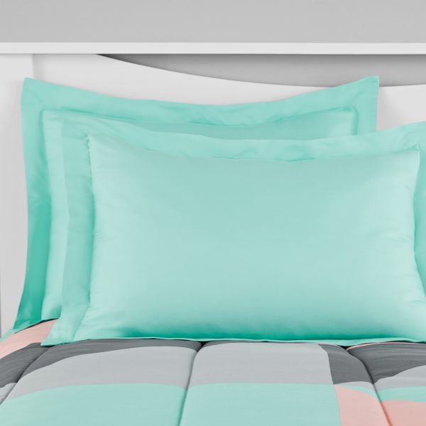 Mainstays Grey & Teal Bed in a Bag Bedding Set with BONUS Sheet Set, Queen