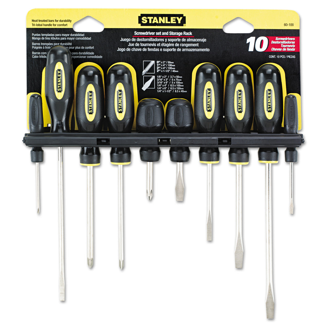 STANLEY 60-100 10-piece Standard Fluted Screwdriver Set