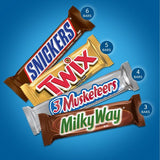 Mars Chocolate, Full Size Candy Bars Assorted Variety,(Milky Way, Twix, Snickers, 3 Musketeers), 33.31 Ounce, 18 Count