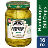 (3 Pack) Heinz Hamburger Dill Chips Pickles, 16 fl oz Jar