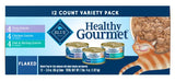 (12 Pack) Blue Buffalo Healthy Gourmet Variety Pack Wet Cat Food, Flaked Tuna, Fish & Shrimp & Chicken, 3 oz. Cans