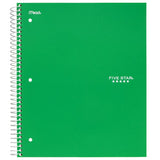 Five Star 5 Subject College Ruled Wirebound Notebook, 11″ x 8 1/2″, Color Choice Will Vary