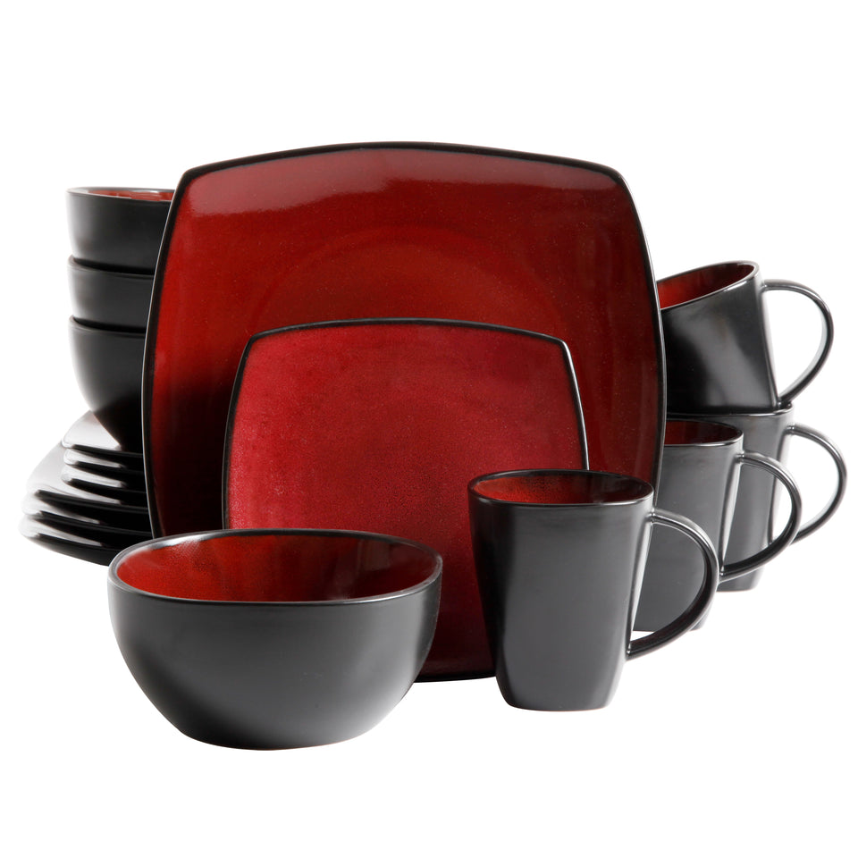 Gibson Home Soho Lounge Square Stoneware 16-piece Dinnerware Set