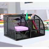 Rolodex Oval Supply Caddy, Metal Mesh, Black